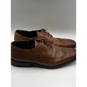 FLORSHEIM Men’s Dark Brown Leather Round Wingtip Toe Lace-Up Oxfords SZ  10